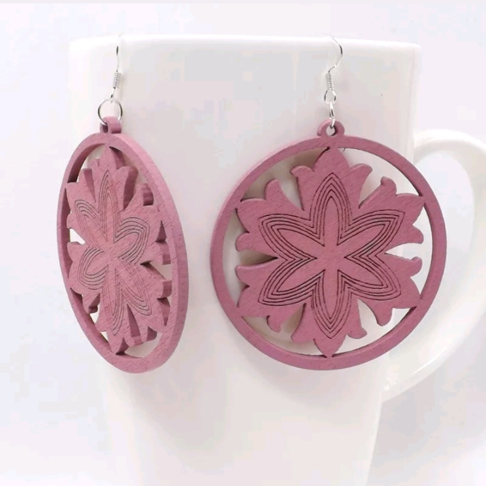 Handmade Beautiful Wood Dangle Drop Earrings